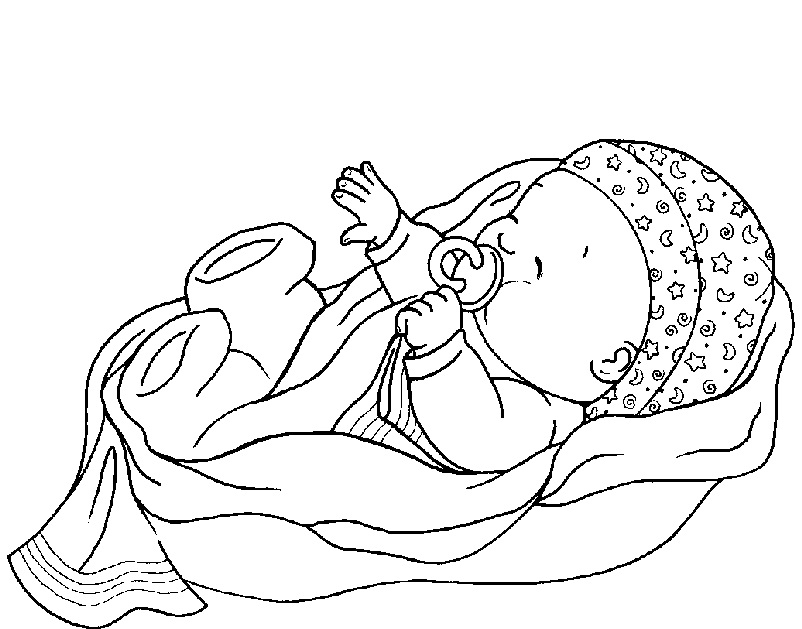 Newborn Baby Girl Coloring Pages