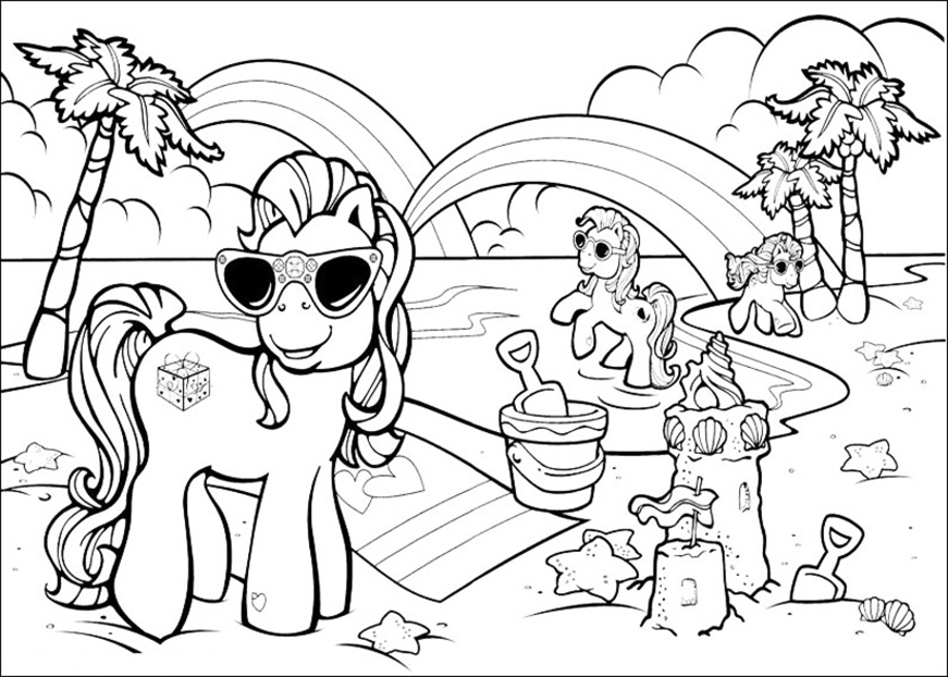 Mlp At The Beach Coloring Page