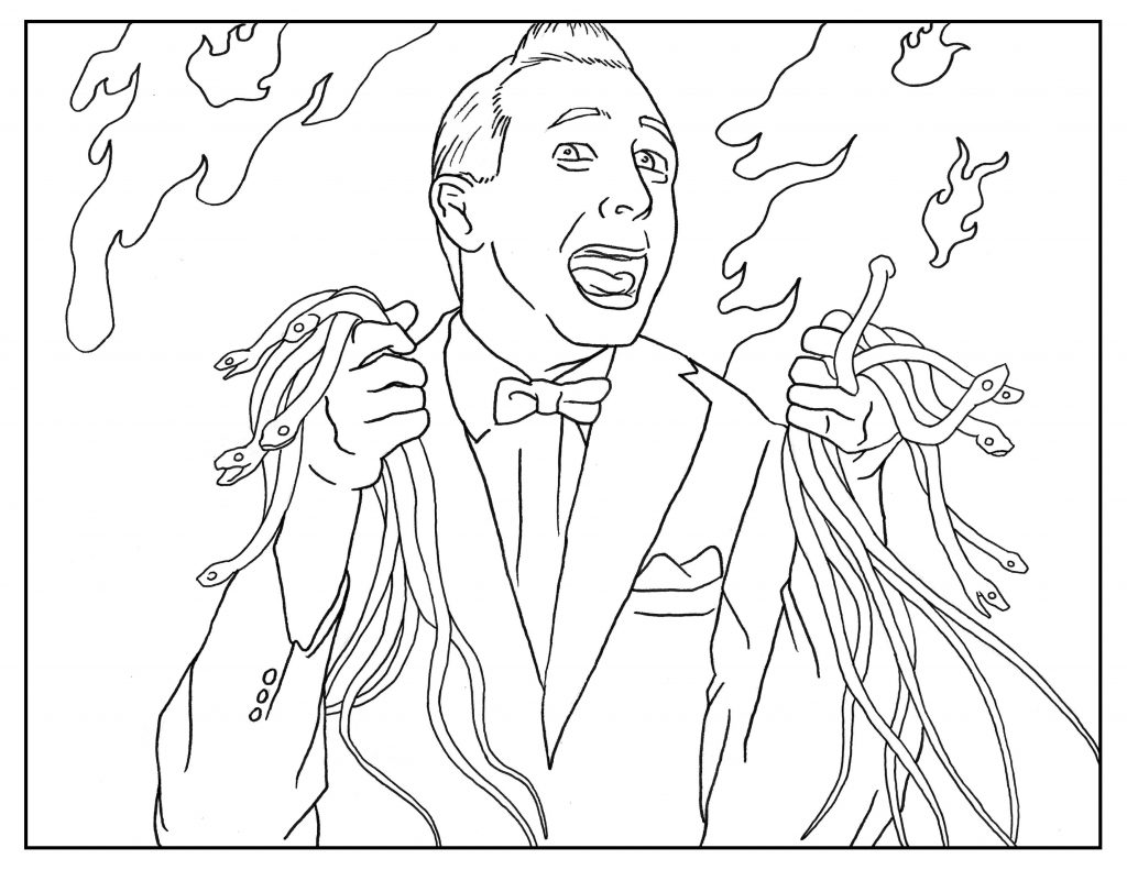 Pee Wee Herman Adult Coloring Book Page