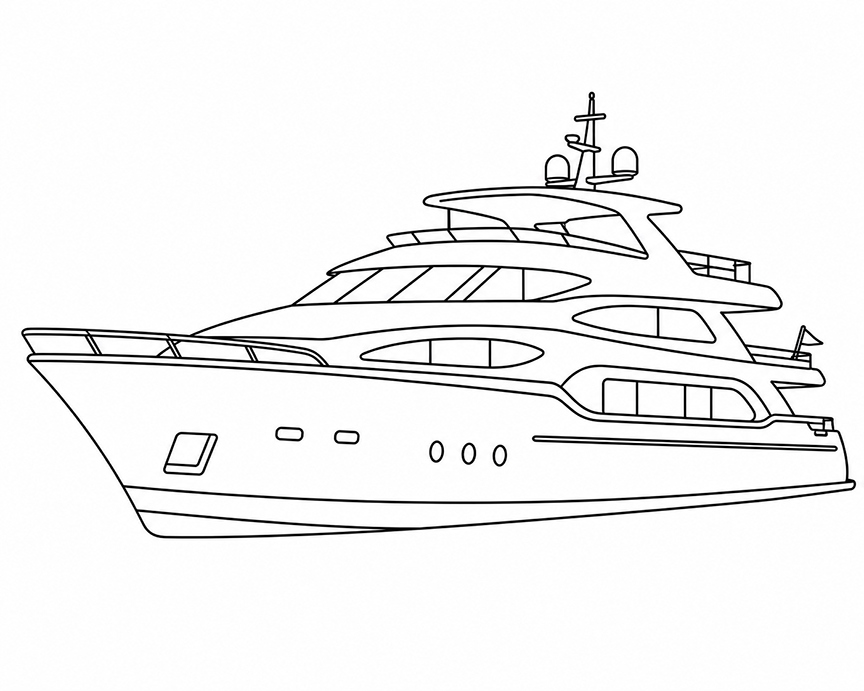Cruise Ship Coloring Page