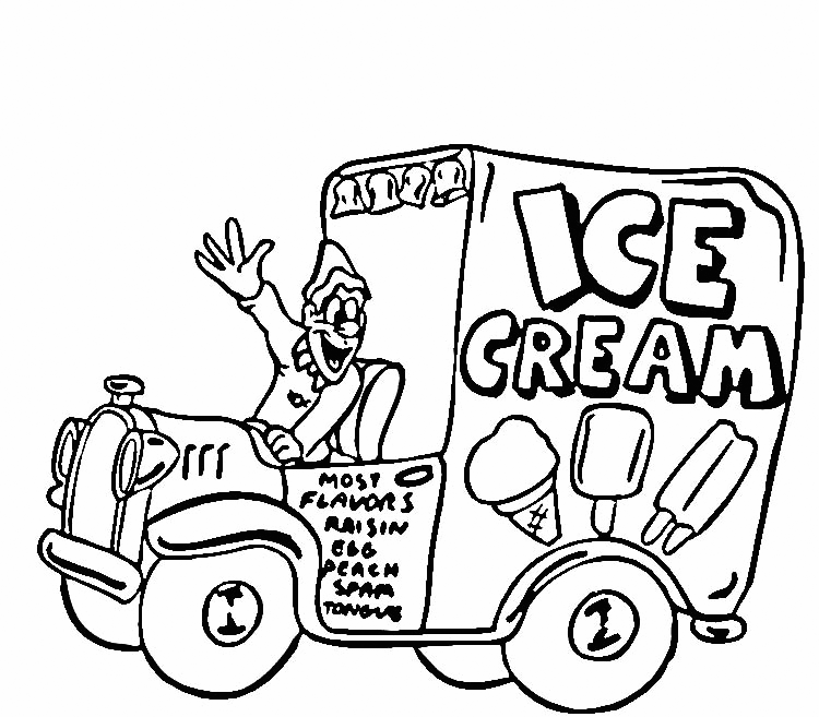 Ice Cream Truck Coloring Page