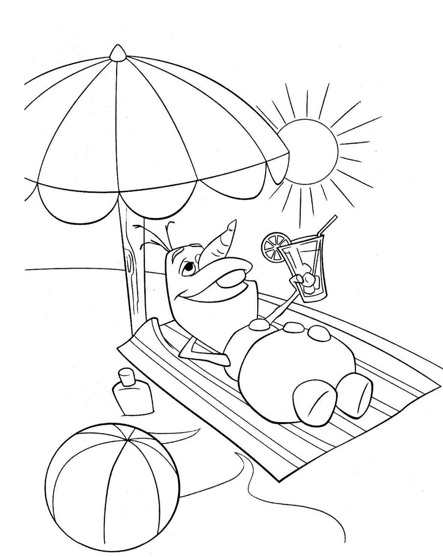 Olaf In Summer Coloring Page