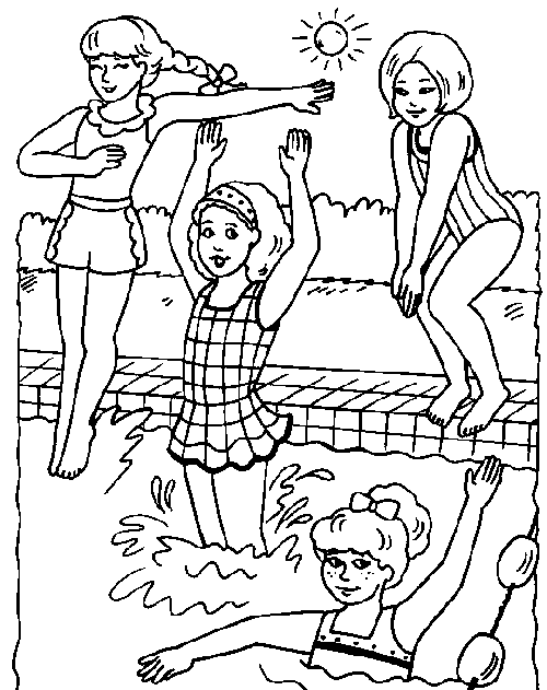 Pool Party Coloring Page