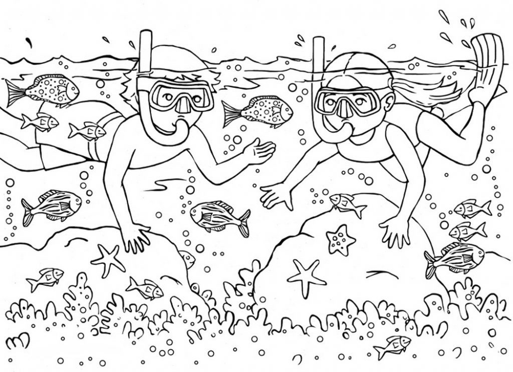 Scuba Diving Coloring Page