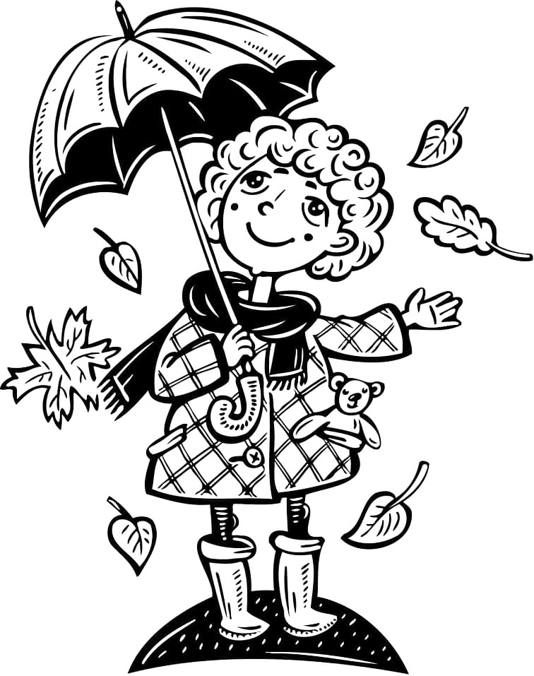 Cute Fall Coloring Page