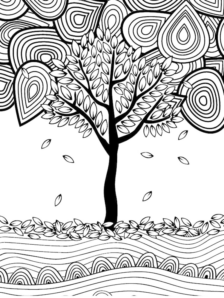 Fall Pattern Coloring Page