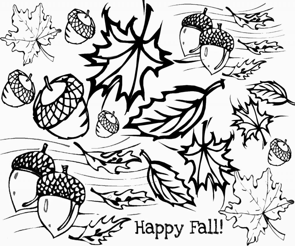Happy Fall Printable to Color
