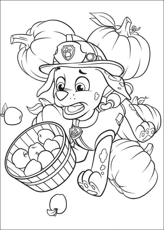 Rescue Pup Autumn Coloring Page