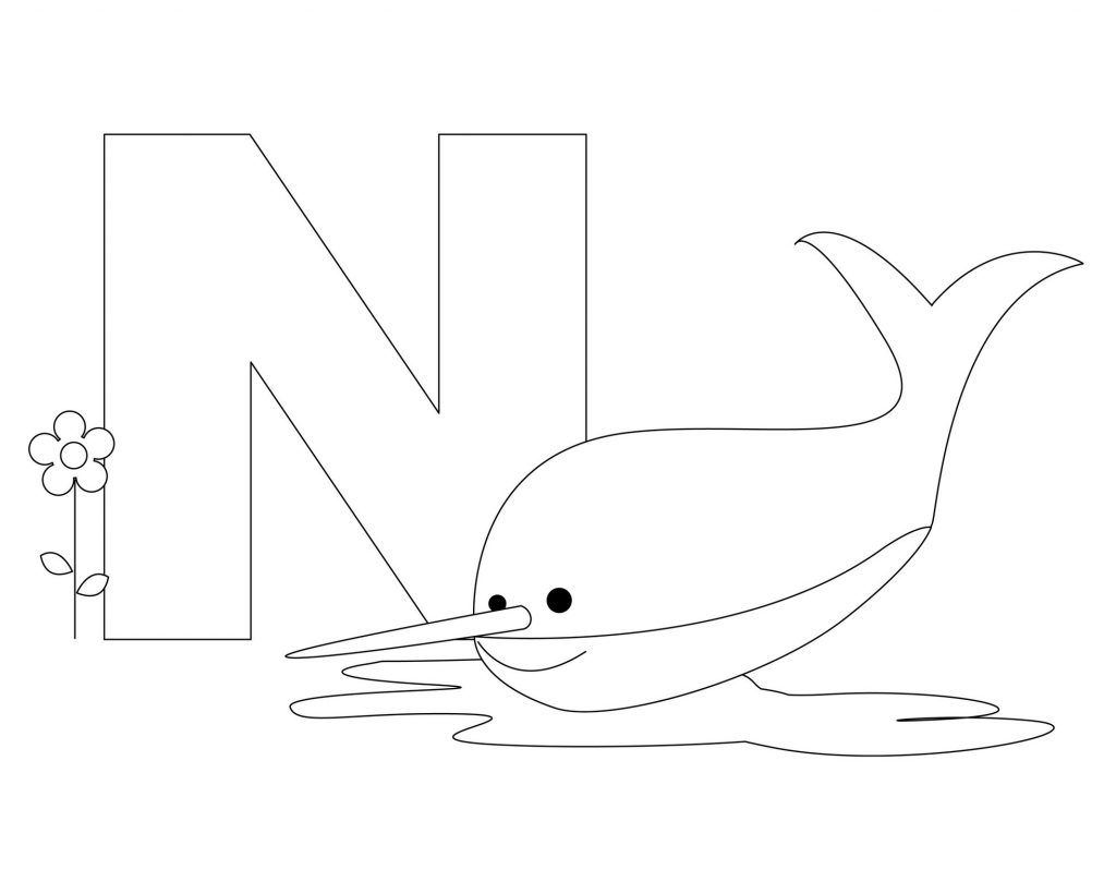 alphabet coloring pages - Letter N