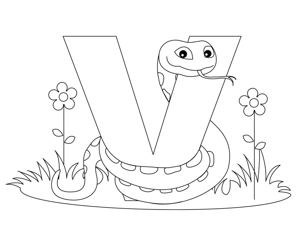 alphabet coloring pages - Letter V