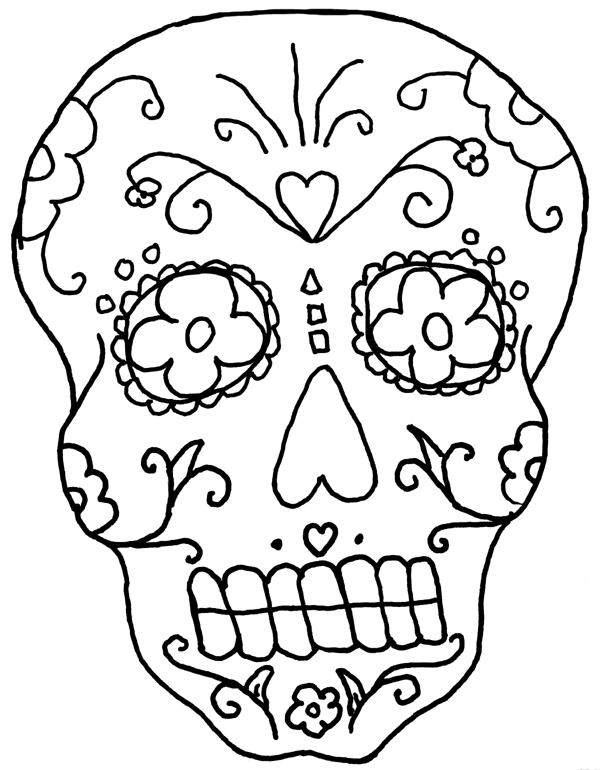 Day Of The Dead Free Printable Coloring Pages