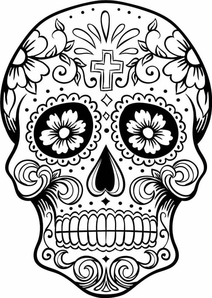 dead coloring skulls mexican printable