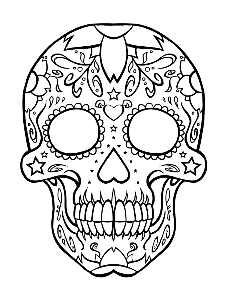 download day of the dead coloring pages