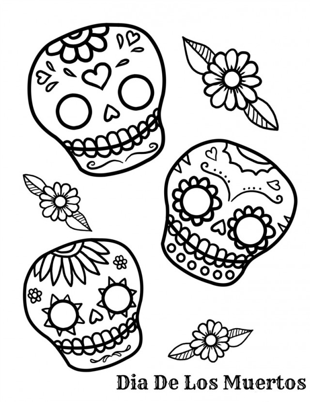 Download Free Printable Day of the Dead Coloring Pages - Best ...