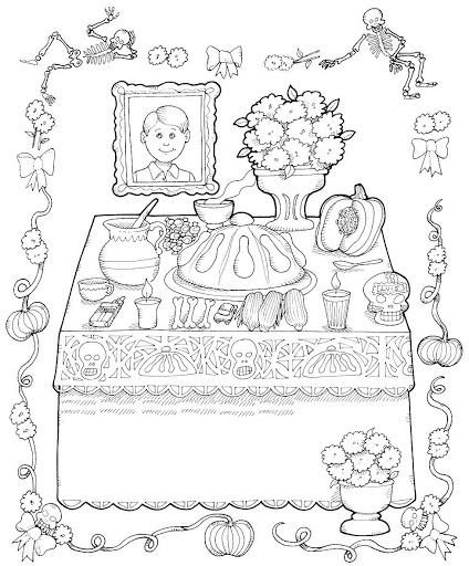 printable day of the dead coloring pages