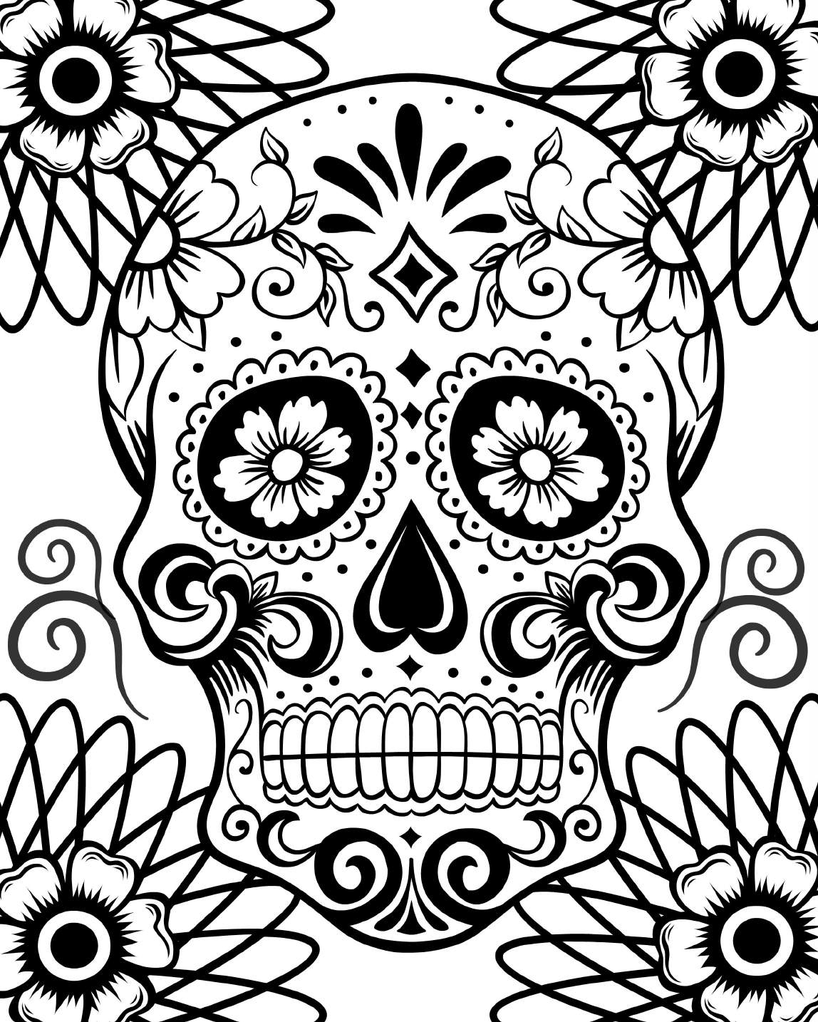 Day Of The Dead Coloring Pages Free