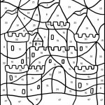 Castle Color by Big Numbers Worksheet