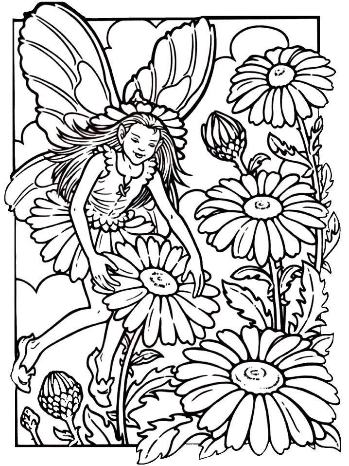 Daisy Fairy Coloring Page