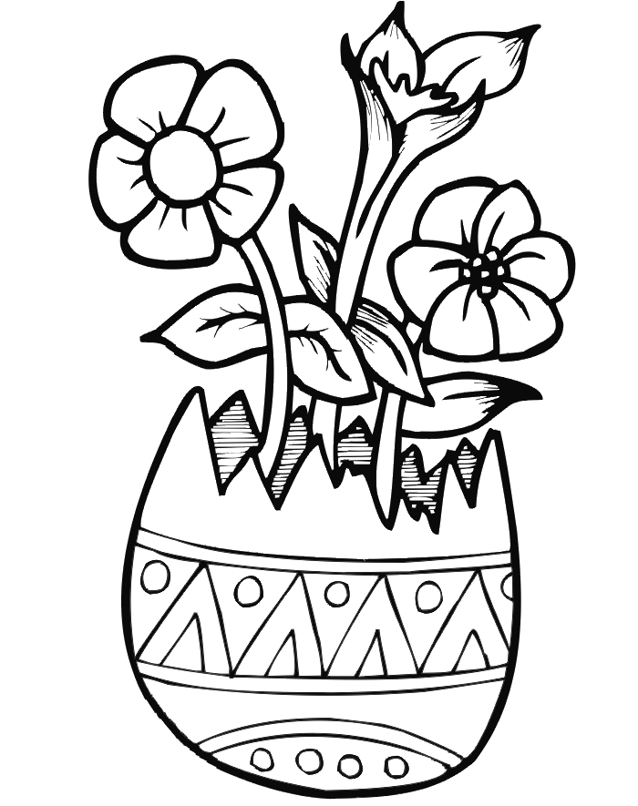 Egg With Flowers Coloring Page
