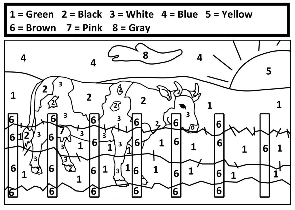 Farm Color by Number Printable