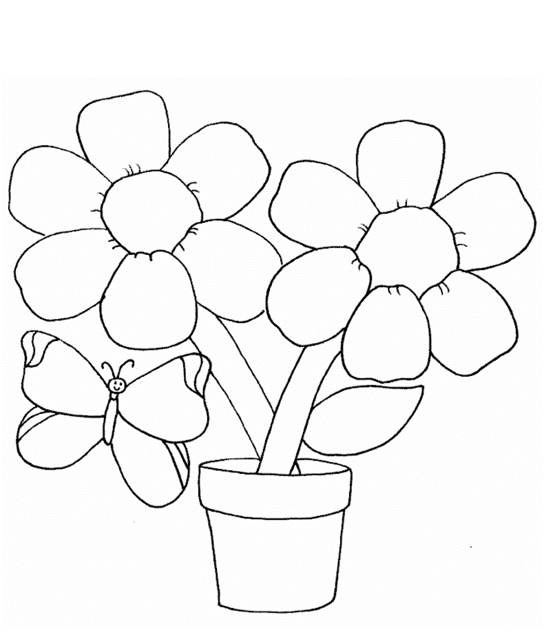 Coloring Book For Kids Flowers