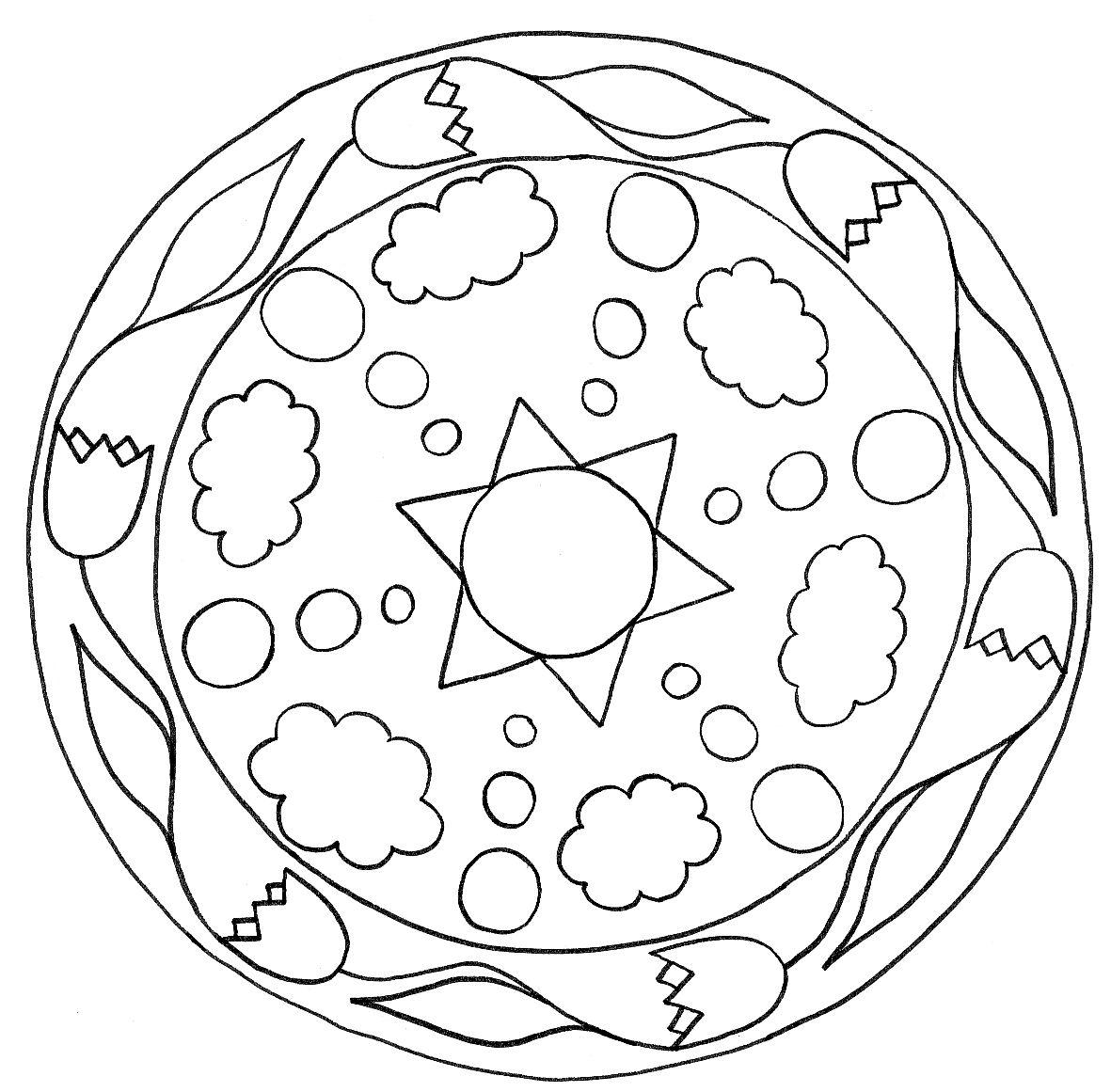 Mandala Coloring Page for Kids with Artistic Floral Shapes | MUSE AI