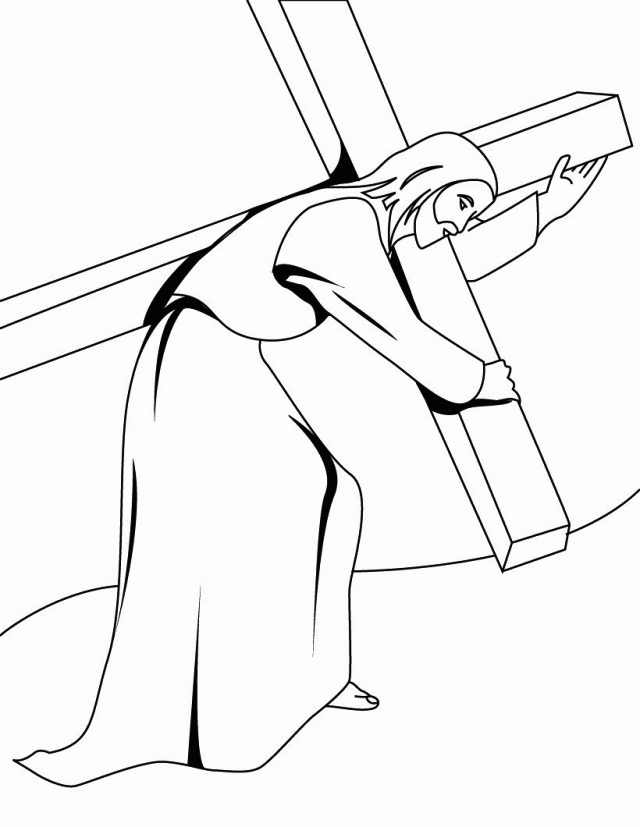 Christ Carrying Cross Coloring Page