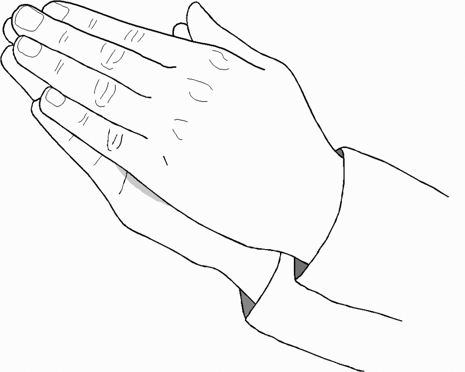 Christian Praying Hands Coloring Page
