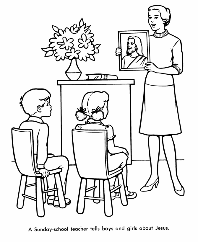 Christian Sunday School Coloring Page