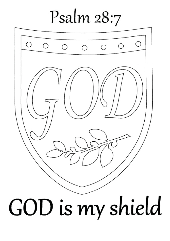 God Is My Shield Coloring Page