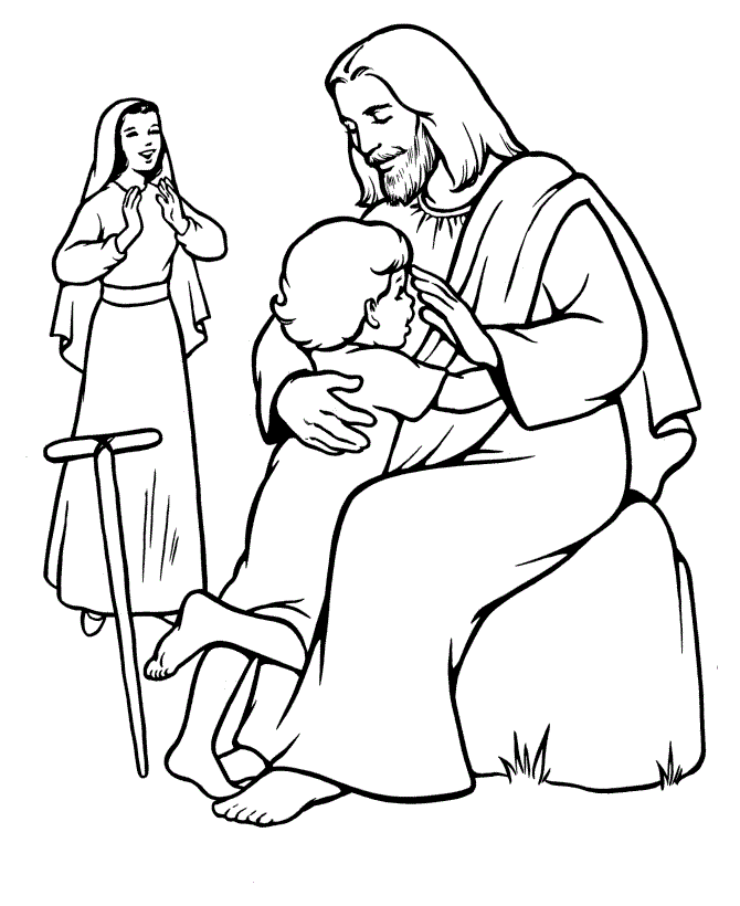 Jesus Heals Coloring Page