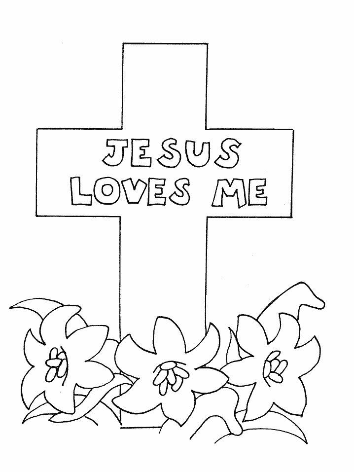 Jesus Loves Me Christian Coloring Page