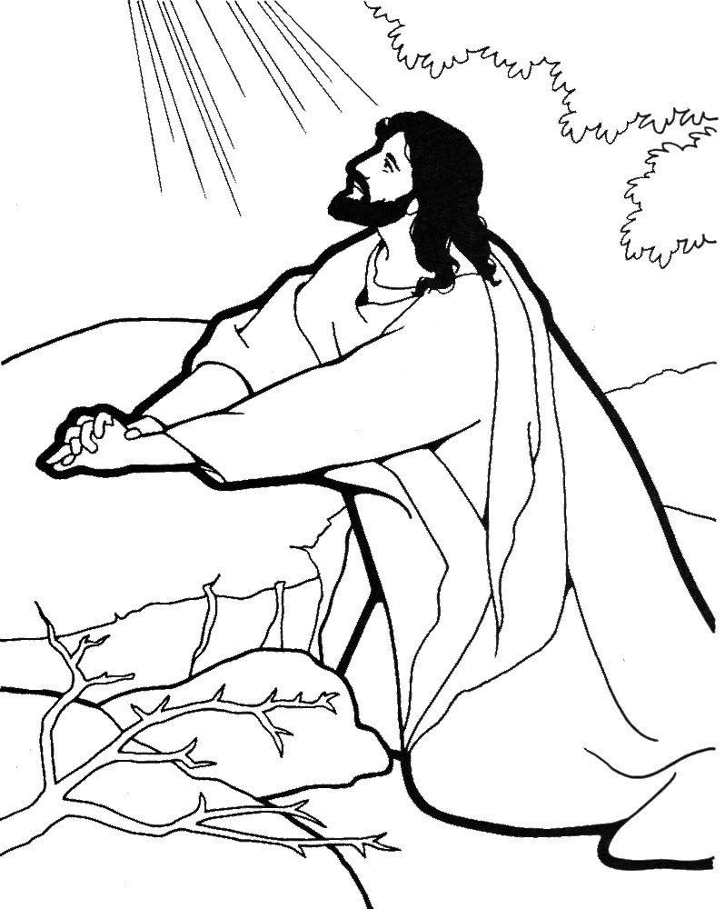 Jesus Praying Coloring Page