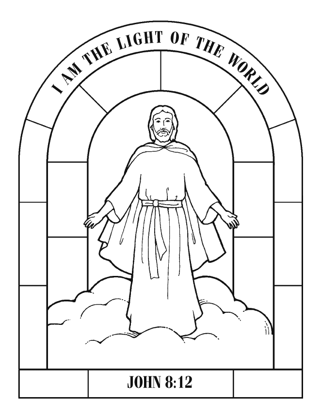 John 8 12 Christian Coloring Pages