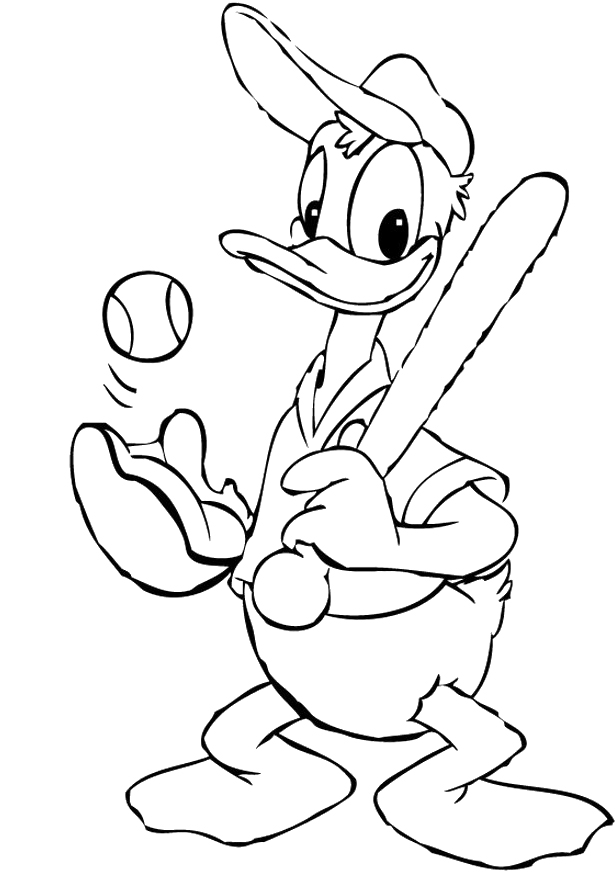 baseball-coloring-donald-duck