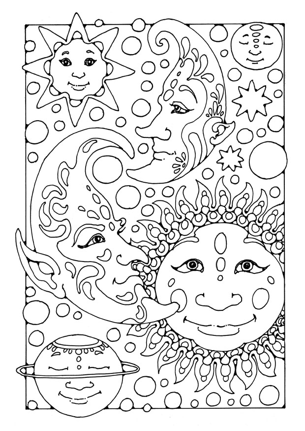 moon phases coloring pages