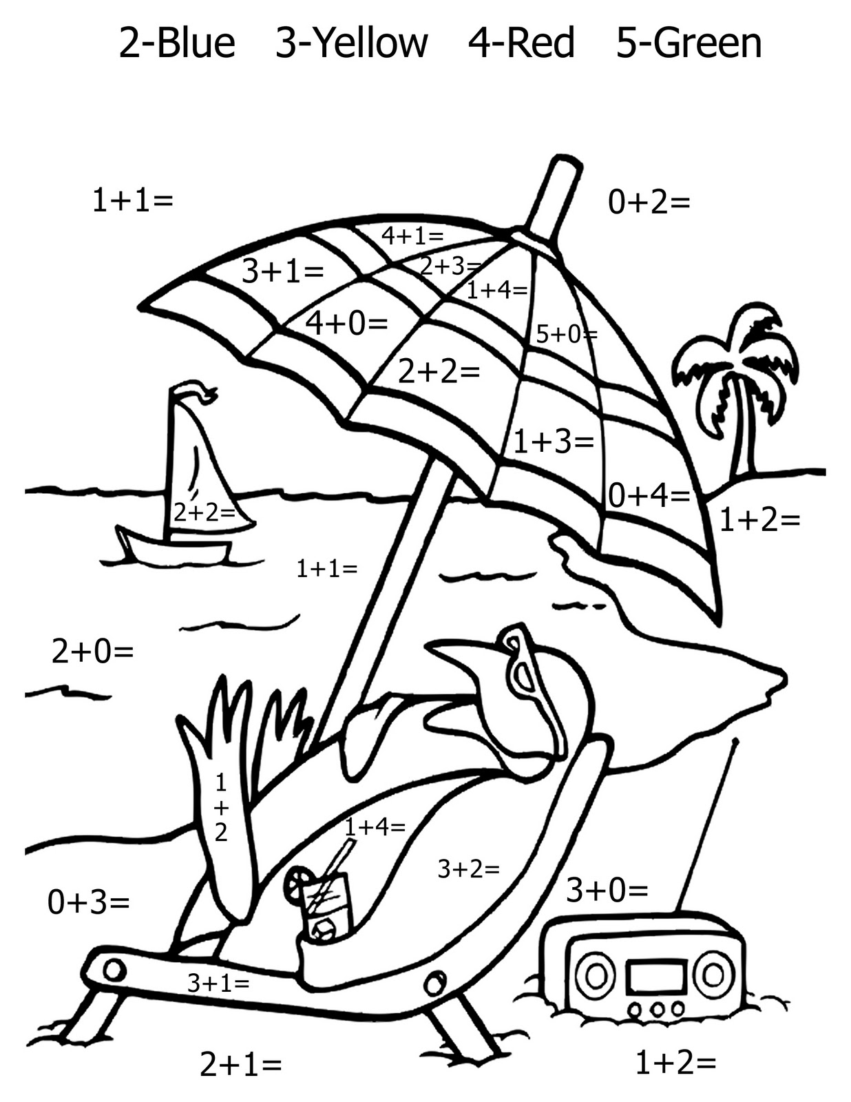 free math coloring sheets 1st grade