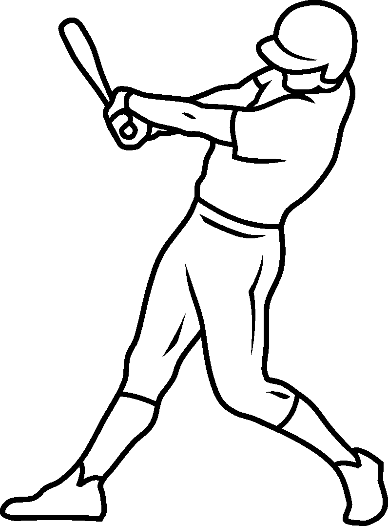 man hitting a baseball coloring pages - photo #12