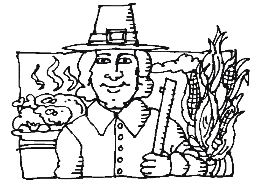Pilgrim Man Coloring Page