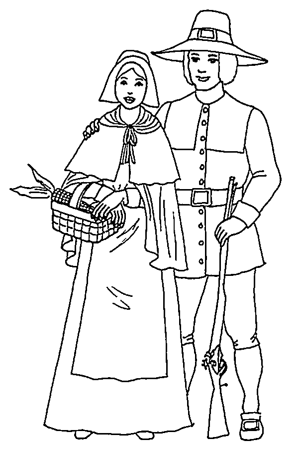 Pilgrims Coloring Pages Printable
