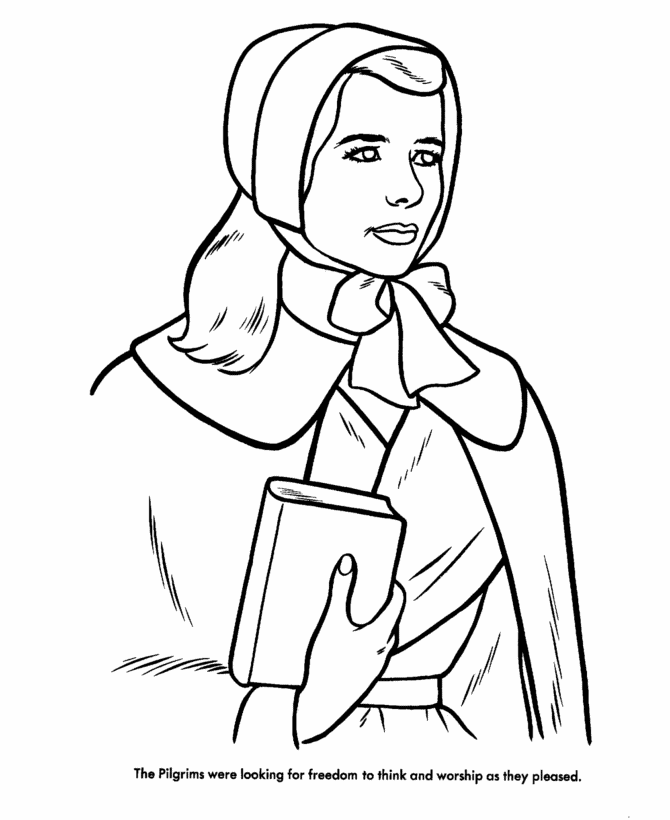 Pilgrims Found Freedom Coloring Page