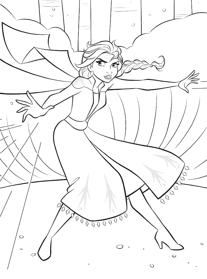 Angry Elsa Coloring Page