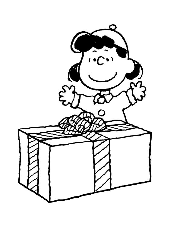 Charlie Brown Christmas Coloring Page Lucys gift