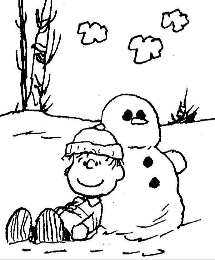 Charlie Brown Christmas Snowman Coloring Page