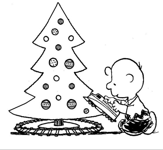 Charlie Brown Christmas Train Coloring Page