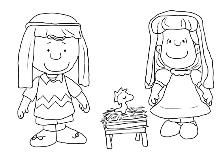 Charlie Brown Nativity Coloring Page