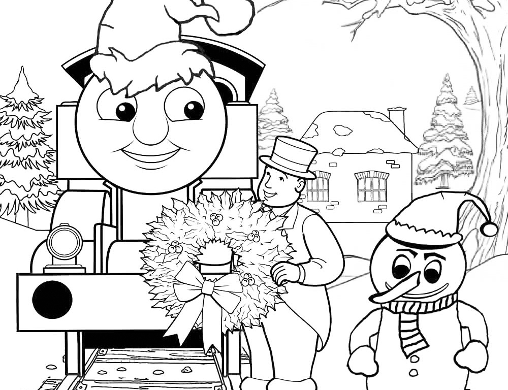 Decorate Christmas Train Coloring Page