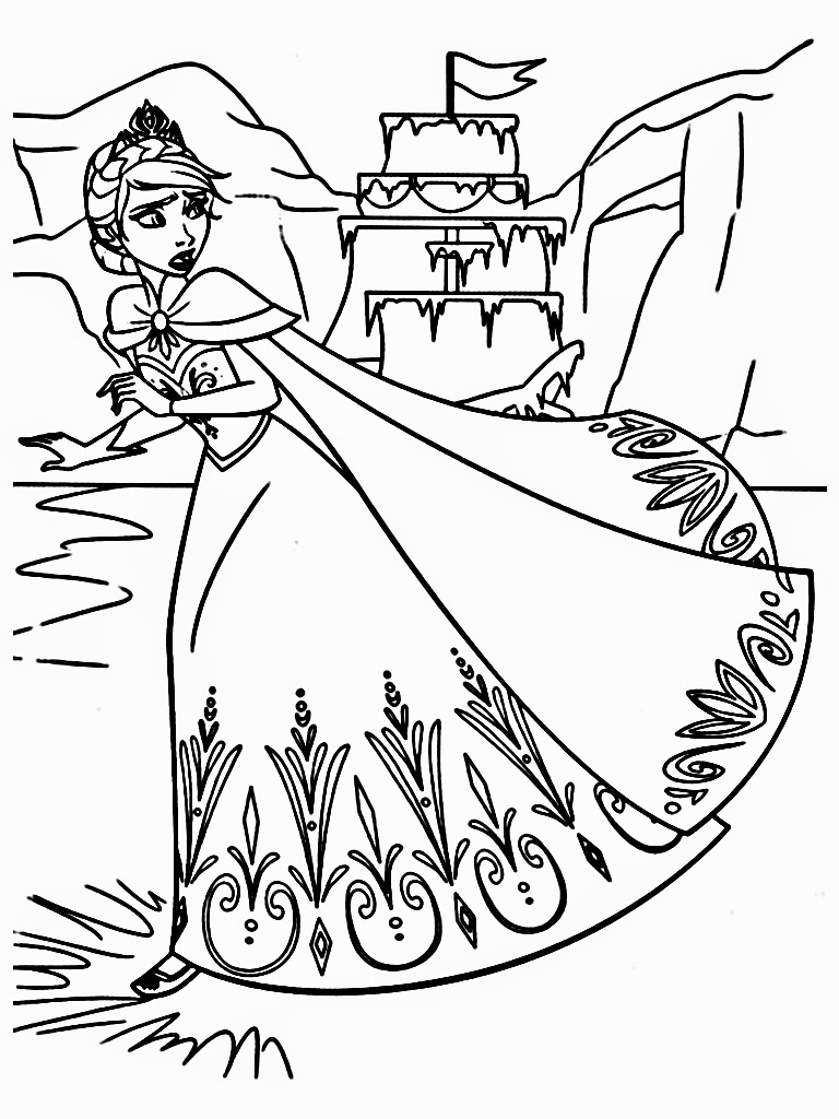 Elsa Ice Queen Coloring Page