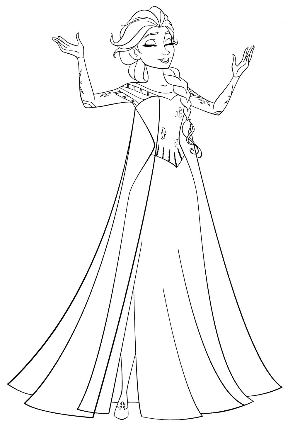 Elsa Singing Coloring Page