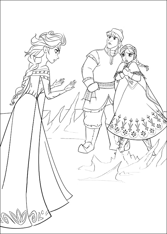 Elsa In Frozen Movie Coloring Page